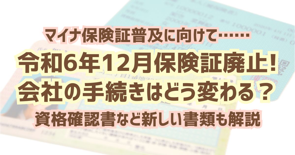 令和6年12月保険証廃止！会社の手続きはどう変わる？知っておきたい新しい書類