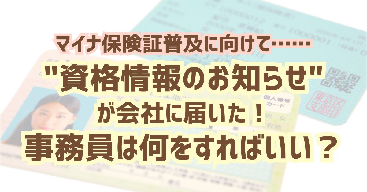 「資格情報のお知らせ」が届いた！事務員は何をすればいい？